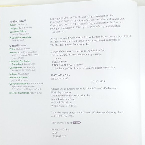 Readers Digest Gardening Secrets 1519 All Natural Expert Tips Gardens Yards - Picture 7 of 12